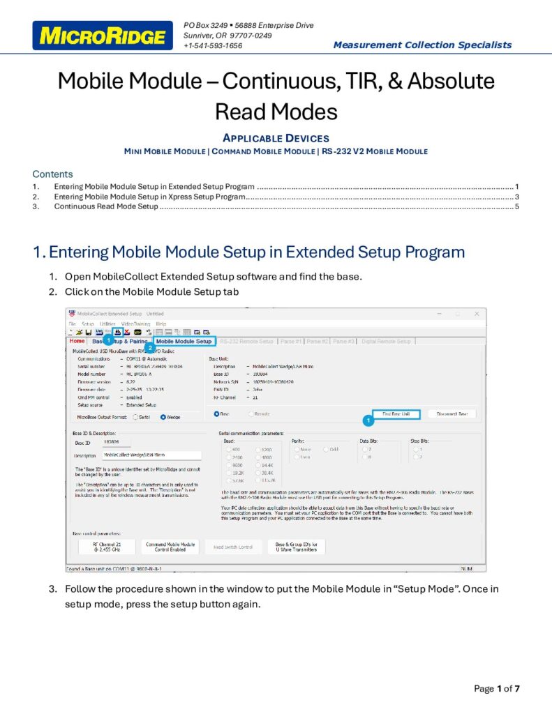 Change Read Mode - MobileCollect Mobile Module