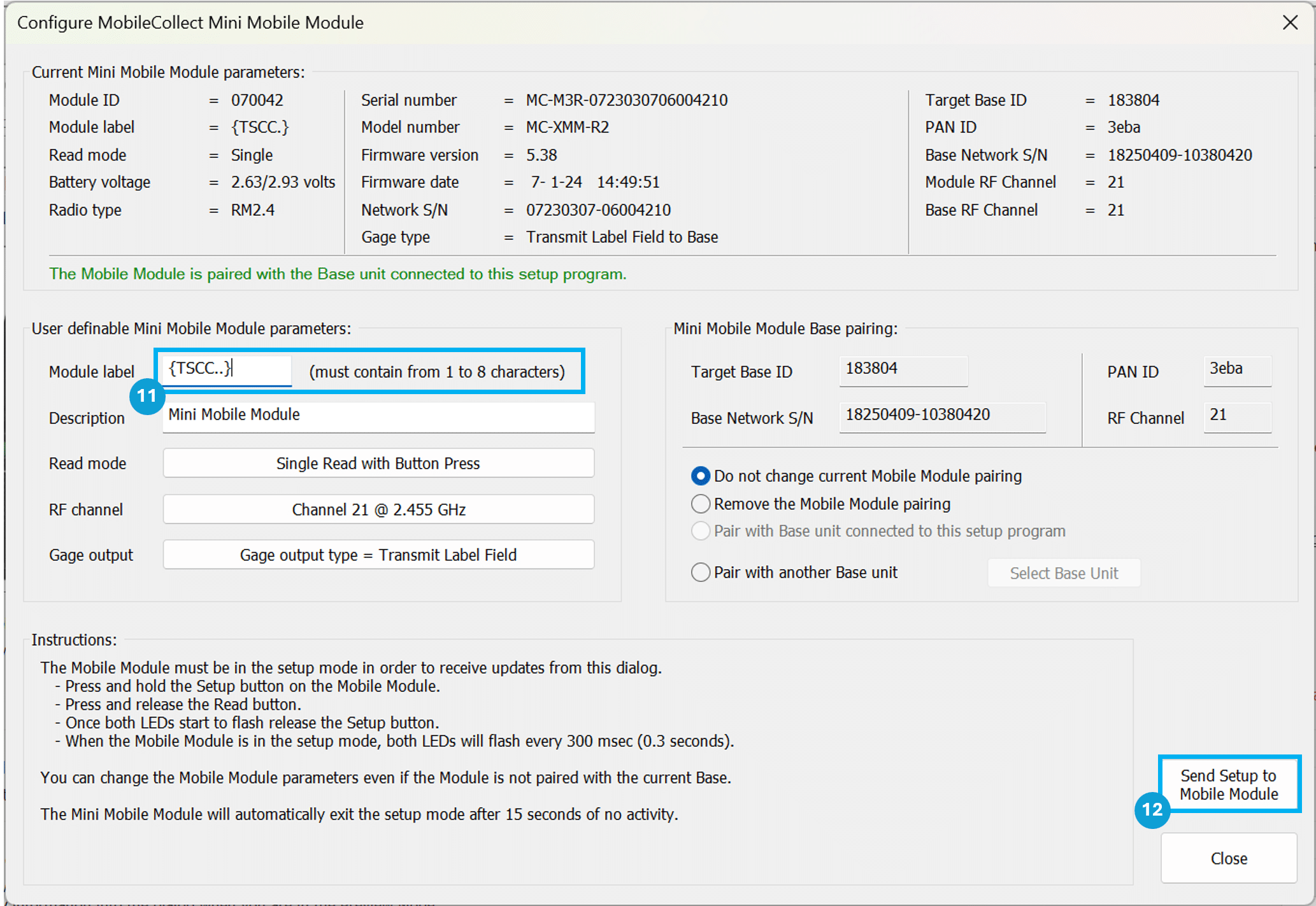 Special Character output in Extended Setup