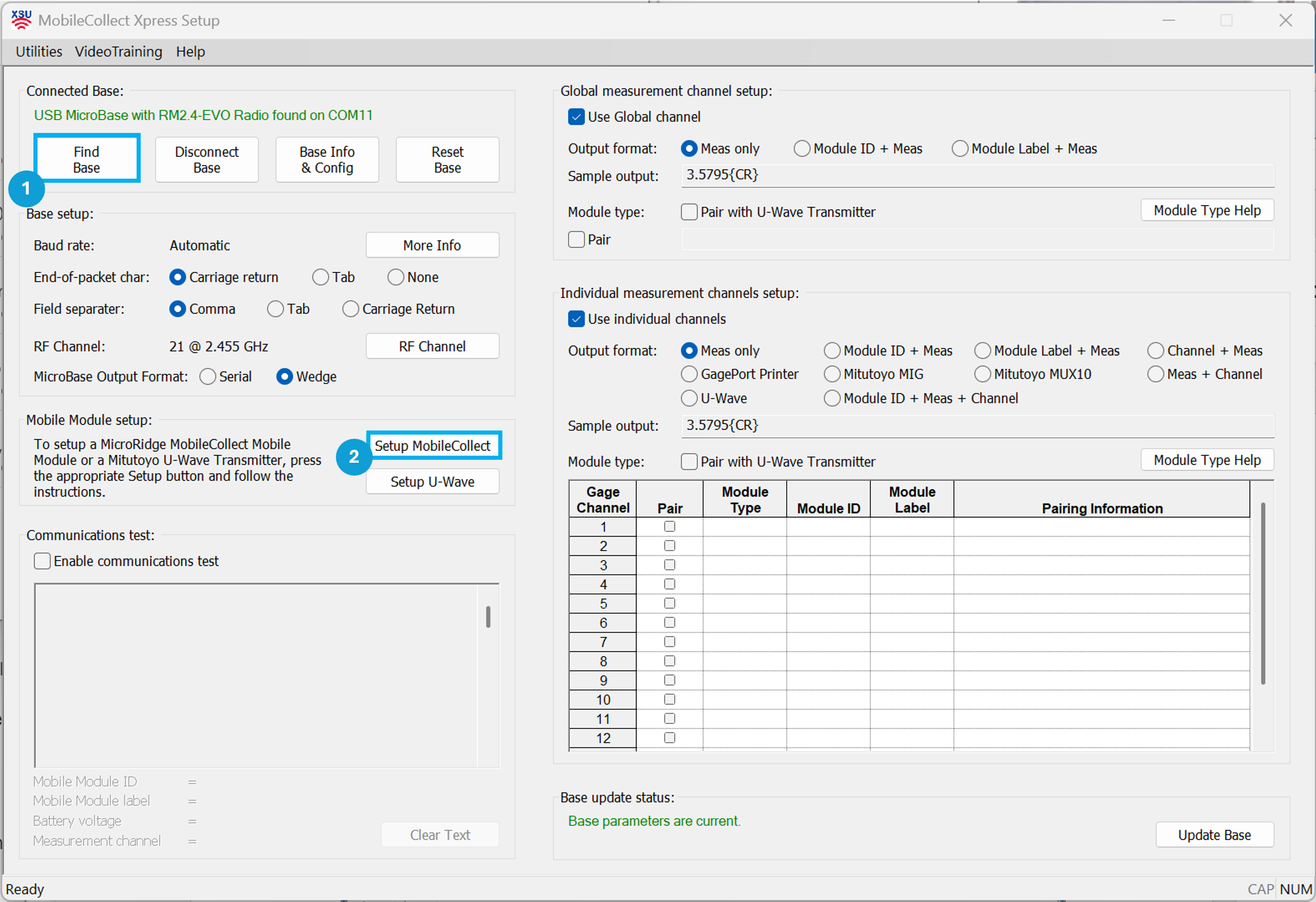 Find Base & Setup Mobile Module Setup