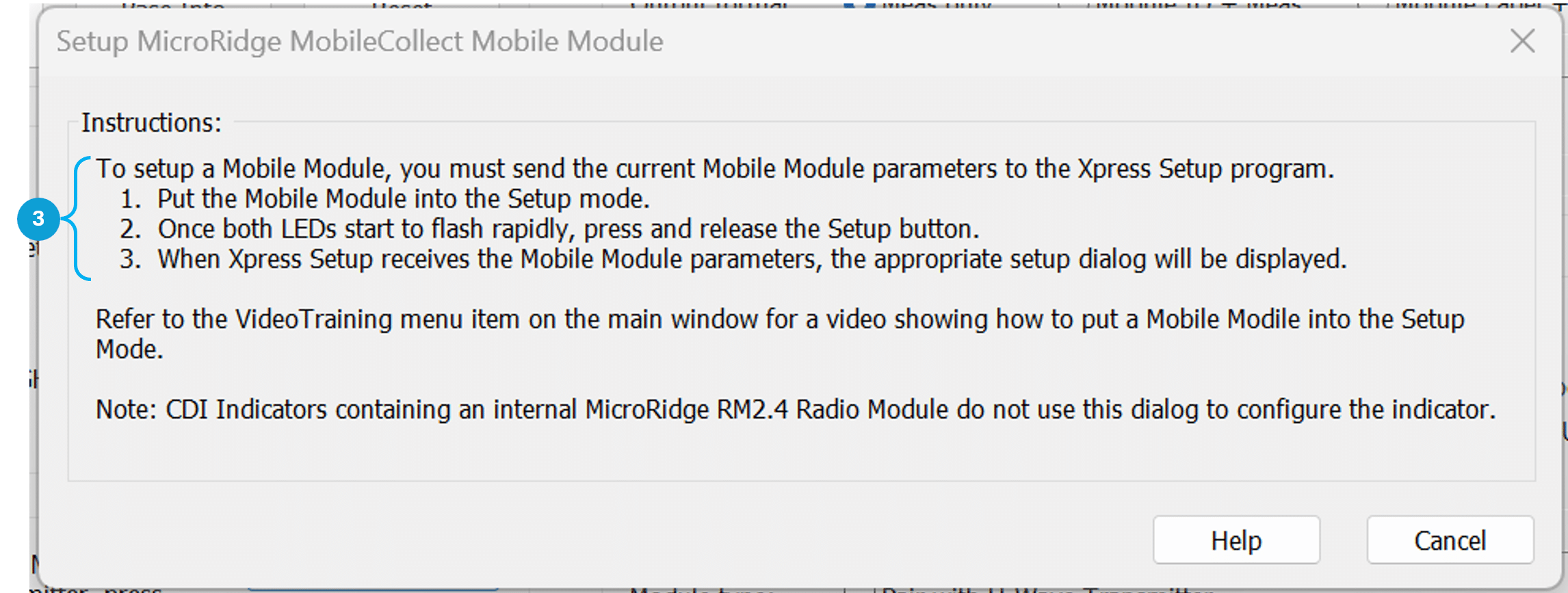 Put Mobile Module Into Setup Mode