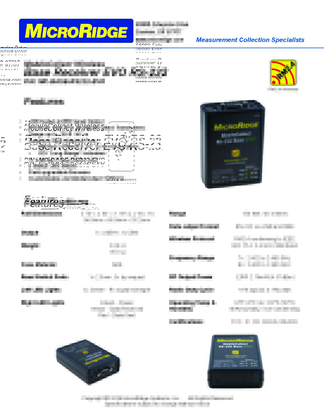 RS-232 Base EVO Spec Sheet