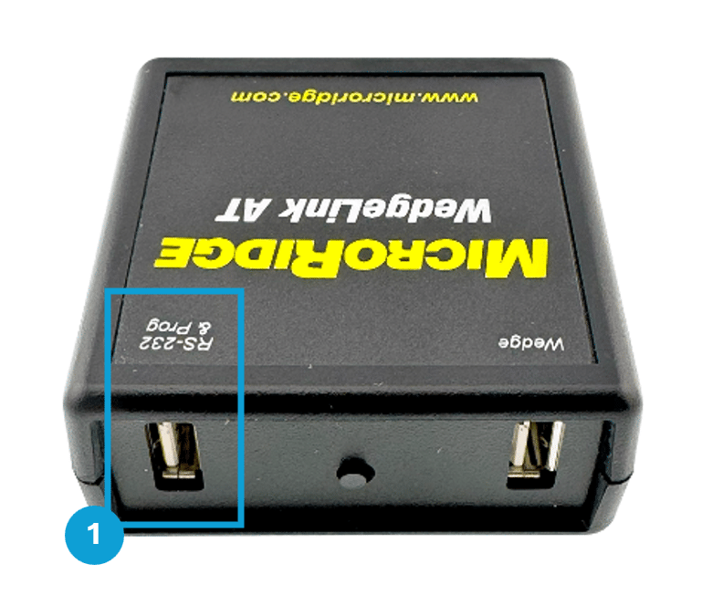 Connect WedgeLink AT to RS-232 & Prog port