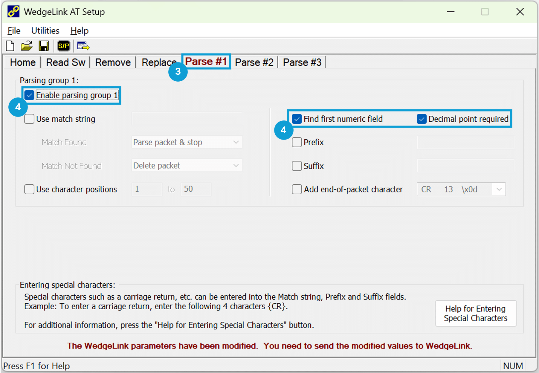 Configure the Parsing to find First Numeric Field