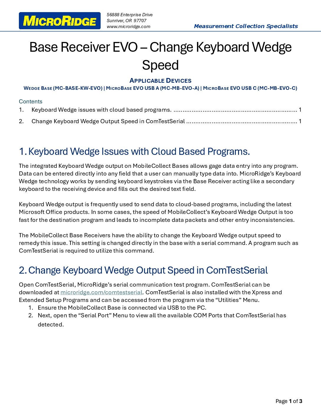 Base Receiver EVO - Change Keyboard Wedge Speed