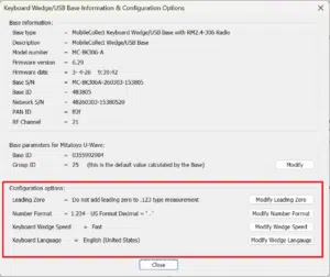 Xpress Setup Base Info * Config Window